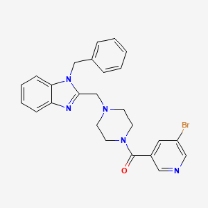 molecular formula C25H24BrN5O B2359780 (4-((1-苄基-1H-苯并[d]咪唑-2-基)甲基)哌嗪-1-基)(5-溴吡啶-3-基)甲苯酮 CAS No. 1171183-12-2