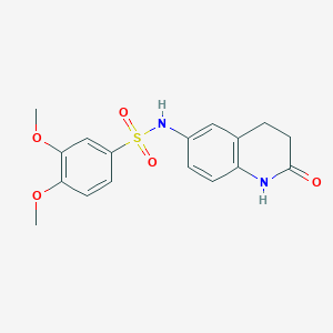 molecular formula C17H18N2O5S B2359791 3,4-dimethoxy-N-(2-oxo-1,2,3,4-tetrahydroquinolin-6-yl)benzenesulfonamide CAS No. 922133-58-2