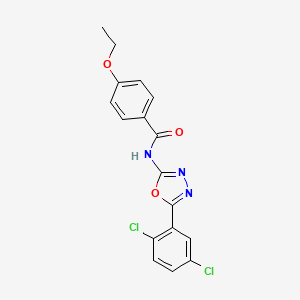 molecular formula C17H13Cl2N3O3 B2359793 N-[5-(2,5-dichlorophenyl)-1,3,4-oxadiazol-2-yl]-4-ethoxybenzamide CAS No. 891138-91-3