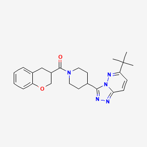molecular formula C24H29N5O2 B2359794 4-{6-叔丁基-[1,2,4]三唑并[4,3-b]哒嗪-3-基}-1-(3,4-二氢-2H-1-苯并吡喃-3-羰基)哌啶 CAS No. 2199910-60-4