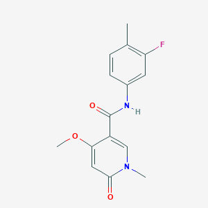 molecular formula C15H15FN2O3 B2359796 N-(3-fluoro-4-methylphenyl)-4-methoxy-1-methyl-6-oxo-1,6-dihydropyridine-3-carboxamide CAS No. 2034277-72-8