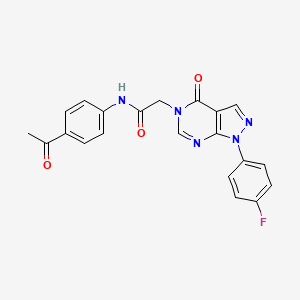 molecular formula C21H16FN5O3 B2359799 N-(4-acetylphenyl)-2-(1-(4-fluorophenyl)-4-oxo-1H-pyrazolo[3,4-d]pyrimidin-5(4H)-yl)acetamide CAS No. 852450-66-9