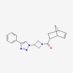 molecular formula C19H20N4O B2359801 (2S)-bicyclo[2.2.1]hept-5-en-2-yl(3-(4-phenyl-1H-1,2,3-triazol-1-yl)azetidin-1-yl)methanone CAS No. 2058502-35-3
