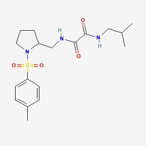 molecular formula C18H27N3O4S B2359804 N1-异丁基-N2-((1-甲苯磺酰基吡咯烷-2-基)甲基)草酰胺 CAS No. 896276-48-5