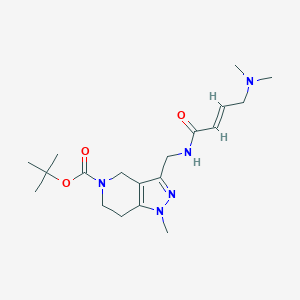 Tert-butyl 3-[[[(E)-4-(dimethylamino)but-2-enoyl]amino]methyl]-1-methyl-6,7-dihydro-4H-pyrazolo[4,3-c]pyridine-5-carboxylate