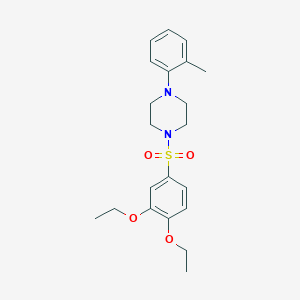 molecular formula C21H28N2O4S B2359813 1-(3,4-Diethoxybenzenesulfonyl)-4-(2-methylphenyl)piperazine CAS No. 898655-25-9