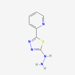 molecular formula C7H7N5S B2359820 2-(5-Hydrazinyl-1,3,4-thiadiazol-2-yl)pyridine CAS No. 763888-38-6