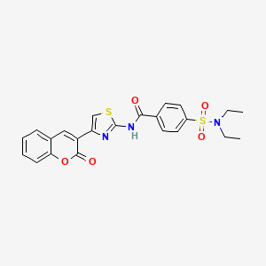 molecular formula C23H21N3O5S2 B2359821 4-(diethylsulfamoyl)-N-[4-(2-oxochromen-3-yl)-1,3-thiazol-2-yl]benzamide CAS No. 327971-76-6