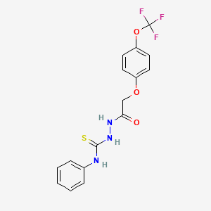 molecular formula C16H14F3N3O3S B2359822 1-(2-(4-三氟甲氧基苯氧基)乙酰)-4-苯硫代氨基脲 CAS No. 1022424-35-6