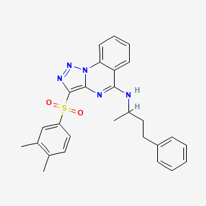 molecular formula C27H27N5O2S B2359823 3-((3,4-dimethylphenyl)sulfonyl)-N-(4-phenylbutan-2-yl)-[1,2,3]triazolo[1,5-a]quinazolin-5-amine CAS No. 893276-51-2