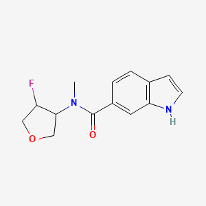 molecular formula C14H15FN2O2 B2359829 N-(4-fluorooxolan-3-yl)-N-methyl-1H-indole-6-carboxamide CAS No. 2198425-59-9