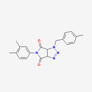 molecular formula C20H20N4O2 B2359833 5-(3,4-dimethylphenyl)-1-(4-methylbenzyl)-1,6a-dihydropyrrolo[3,4-d][1,2,3]triazole-4,6(3aH,5H)-dione CAS No. 1008977-04-5
