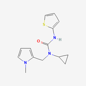 molecular formula C14H17N3OS B2359839 1-cyclopropyl-1-((1-methyl-1H-pyrrol-2-yl)methyl)-3-(thiophen-2-yl)urea CAS No. 1286724-21-7