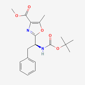 molecular formula C19H24N2O5 B2359841 methyl 2-{(1S)-1-[(tert-butoxycarbonyl)amino]-2-phenylethyl}-5-methyl-1,3-oxazole-4-carboxylate CAS No. 1257861-35-0