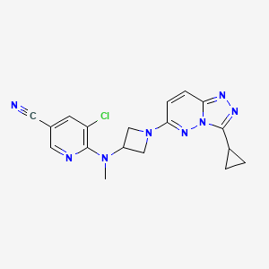 5-Chloro-6-((1-(3-cyclopropyl-[1,2,4]triazolo[4,3-b]pyridazin-6-yl)azetidin-3-yl)(methyl)amino)nicotinonitrile