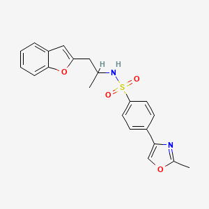 molecular formula C21H20N2O4S B2359852 N-(1-(benzofuran-2-yl)propan-2-yl)-4-(2-methyloxazol-4-yl)benzenesulfonamide CAS No. 2034611-49-7