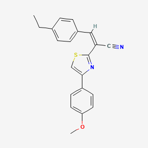 molecular formula C21H18N2OS B2359854 (Z)-3-(4-ethylphenyl)-2-(4-(4-methoxyphenyl)thiazol-2-yl)acrylonitrile CAS No. 476672-03-4