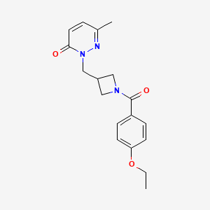 molecular formula C18H21N3O3 B2359857 2-[[1-(4-Ethoxybenzoyl)azetidin-3-yl]methyl]-6-methylpyridazin-3-one CAS No. 2320887-40-7