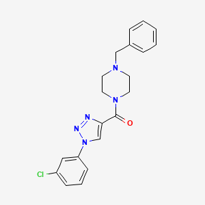 molecular formula C20H20ClN5O B2359861 (4-benzylpiperazin-1-yl)(1-(3-chlorophenyl)-1H-1,2,3-triazol-4-yl)methanone CAS No. 951602-33-8