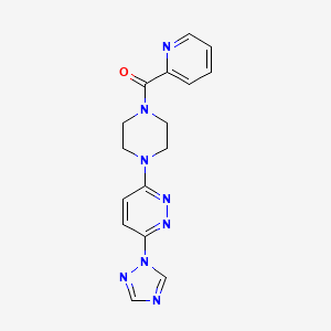 molecular formula C16H16N8O B2359863 (4-(6-(1H-1,2,4-triazol-1-yl)pyridazin-3-yl)piperazin-1-yl)(pyridin-2-yl)methanone CAS No. 1797283-53-4