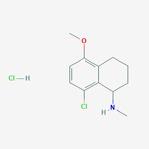 molecular formula C12H17Cl2NO B2359867 8-chloro-5-methoxy-N-methyl-1,2,3,4-tetrahydronaphthalen-1-amine hydrochloride CAS No. 30060-95-8