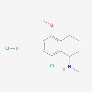 molecular formula C12H17Cl2NO B2359867 8-cloro-5-metoxi-N-metil-1,2,3,4-tetrahidronaftalen-1-amina clorhidrato CAS No. 30060-95-8