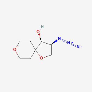 molecular formula C8H13N3O3 B2359868 (3S,4R)-3-叠氮化物-1,8-二氧杂螺[4.5]癸烷-4-醇 CAS No. 2550997-12-9