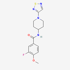 molecular formula C15H17FN4O2S B2359872 N-(1-(1,2,5-thiadiazol-3-yl)piperidin-4-yl)-3-fluoro-4-methoxybenzamide CAS No. 2310205-25-3