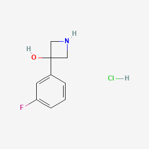 molecular formula C9H11ClFNO B2359873 3-(3-Fluorophenyl)azetidin-3-ol;hydrochloride CAS No. 2287333-69-9