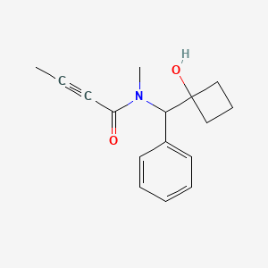 molecular formula C16H19NO2 B2359880 N-[(1-Hydroxycyclobutyl)-phenylmethyl]-N-methylbut-2-ynamide CAS No. 2411202-27-0