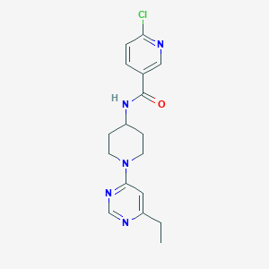 molecular formula C17H20ClN5O B2359882 6-Chloro-N-[1-(6-ethylpyrimidin-4-yl)piperidin-4-yl]pyridine-3-carboxamide CAS No. 2249386-16-9