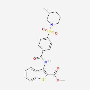 molecular formula C23H24N2O5S2 B2359884 Methyl 3-(4-((3-methylpiperidin-1-yl)sulfonyl)benzamido)benzo[b]thiophene-2-carboxylate CAS No. 683768-09-4