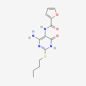 molecular formula C13H16N4O3S B2359885 N-(4-amino-2-(butylthio)-6-oxo-1,6-dihydropyrimidin-5-yl)furan-2-carboxamide CAS No. 868225-85-8