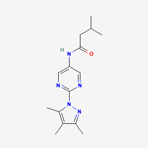 molecular formula C15H21N5O B2359887 3-methyl-N-(2-(3,4,5-trimethyl-1H-pyrazol-1-yl)pyrimidin-5-yl)butanamide CAS No. 1421523-45-6