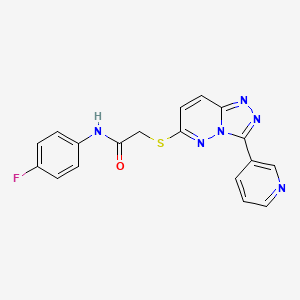 N-(4-fluorophenyl)-2-[(3-pyridin-3-yl-[1,2,4]triazolo[4,3-b]pyridazin-6-yl)sulfanyl]acetamide