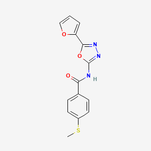 N-[5-(furan-2-yl)-1,3,4-oxadiazol-2-yl]-4-methylsulfanylbenzamide