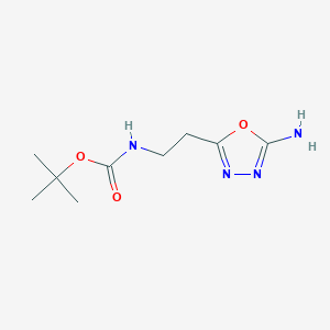 molecular formula C9H16N4O3 B2359903 Tert-butyl [2-(5-amino-1,3,4-oxadiazol-2-yl)ethyl]carbamate CAS No. 1780605-77-7