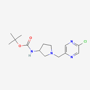 molecular formula C14H21ClN4O2 B2359924 Tert-butyl N-[1-[(5-chloropyrazin-2-yl)methyl]pyrrolidin-3-yl]carbamate CAS No. 2402831-06-3