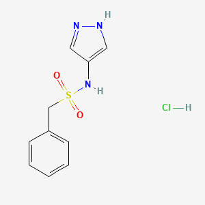 molecular formula C10H12ClN3O2S B2359934 1-Phenyl-N-(1H-pyrazol-4-yl)methanesulfonamide;hydrochloride CAS No. 2470438-76-5