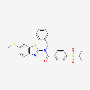 molecular formula C25H24N2O3S3 B2359938 N-benzyl-4-(isopropylsulfonyl)-N-(6-(methylthio)benzo[d]thiazol-2-yl)benzamide CAS No. 923454-02-8