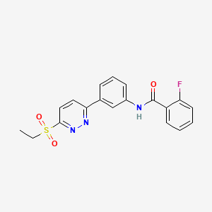 molecular formula C19H16FN3O3S B2359941 N-(3-(6-(ethylsulfonyl)pyridazin-3-yl)phenyl)-2-fluorobenzamide CAS No. 897614-46-9