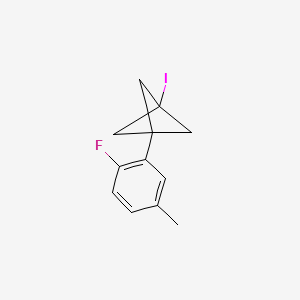 molecular formula C12H12FI B2359944 1-(2-Fluoro-5-methylphenyl)-3-iodobicyclo[1.1.1]pentane CAS No. 2287281-14-3