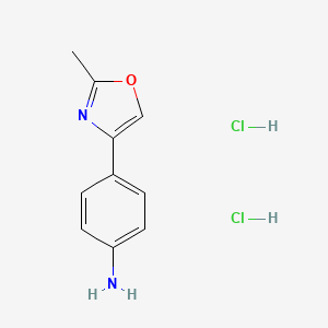 molecular formula C10H12Cl2N2O B2359946 4-(2-Methyl-1,3-oxazol-4-yl)aniline dihydrochloride CAS No. 2060056-78-0