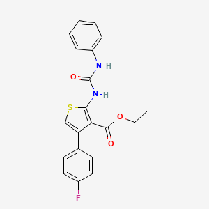 molecular formula C20H17FN2O3S B2359952 Ethyl 4-(4-fluorophenyl)-2-(phenylcarbamoylamino)thiophene-3-carboxylate CAS No. 1909045-21-1