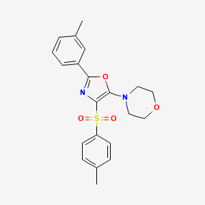 molecular formula C21H22N2O4S B2359956 4-(2-(间甲苯基)-4-甲苯磺酰氧唑-5-基)吗啉 CAS No. 309294-38-0