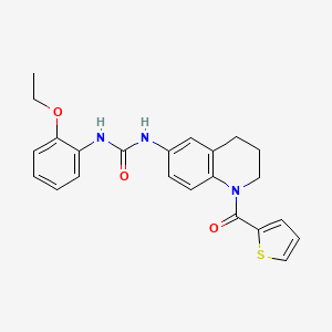 molecular formula C23H23N3O3S B2359957 1-(2-Ethoxyphenyl)-3-(1-(thiophene-2-carbonyl)-1,2,3,4-tetrahydroquinolin-6-yl)urea CAS No. 1203028-96-9