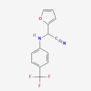 molecular formula C13H9F3N2O B2359960 2-(2-Furyl)-2-[4-(trifluoromethyl)anilino]acetonitrile CAS No. 325139-63-7