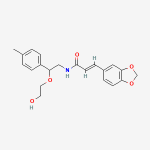 molecular formula C21H23NO5 B2359969 (E)-3-(苯并[d][1,3]二氧杂环-5-基)-N-(2-(2-羟乙氧基)-2-(对甲苯基)乙基)丙烯酰胺 CAS No. 1799250-51-3