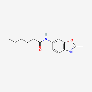 molecular formula C14H18N2O2 B2359976 N-(2-methyl-1,3-benzoxazol-6-yl)hexanamide CAS No. 861210-64-2
