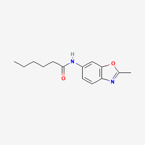 molecular formula C14H18N2O2 B2359976 N-(2-甲基-1,3-苯并噁唑-6-基)己酰胺 CAS No. 861210-64-2